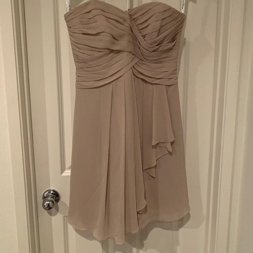 David’s bridal bridesmaid tan dress